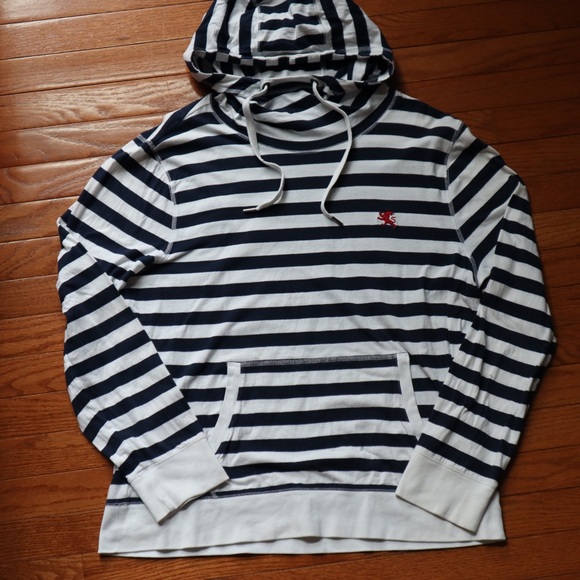 red and white striped hoodie mens
